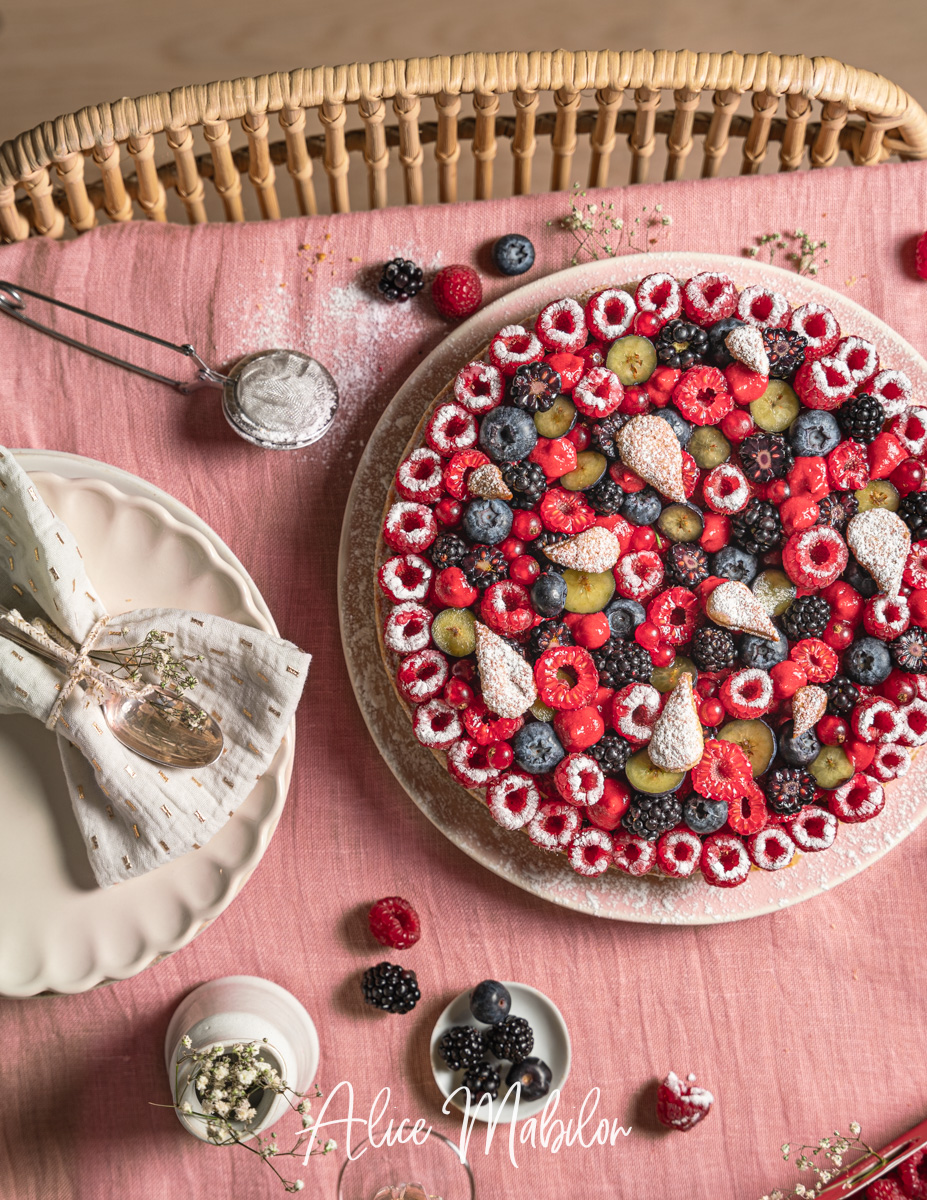 Recette Tarte aux fruits rouges et crème d'amande