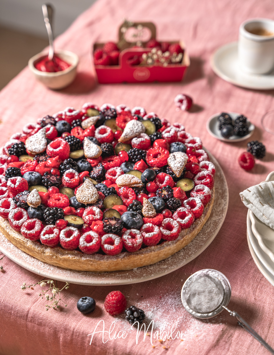 Recette Tarte aux fruits rouges et crème d'amande